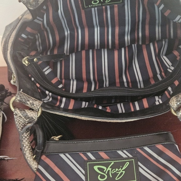 Sharif Studio Tooled Leather Earth Tone Shoulder Bag Purse - Picture 11 of 12